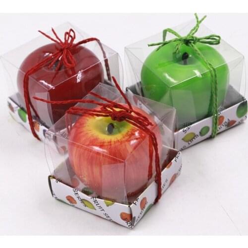 100pcs Fruit Candles Apple Shaped Candle Scented Bougie Festival Atmosphere Romantic PaChristmas Eve Party Candles lin4666