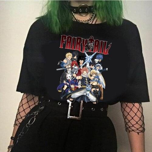 Fairy Tail T Shirt Men Funny Summer Tops Cartoon Graphic Tees Harajuku Unisex Anime Hot T-shirt Male