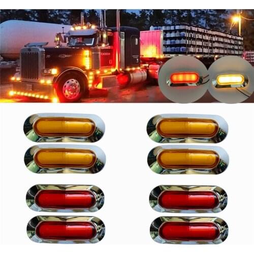 8PCS Truck Marker Lights 4 LED Trailer Side Lights Clearance Lamp 12/24v Indicator Light Trailer LED Lights For Trucks