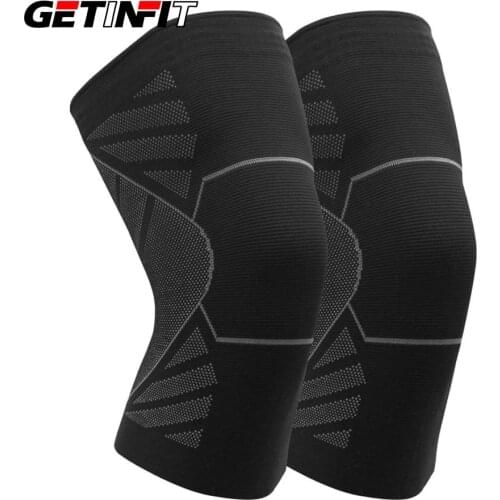 Getinfit 1 Pair Elastic Knee Pads Nylon Sports Fitness Kneepad Protective Gear Brace Support Running Basketball Volleyball