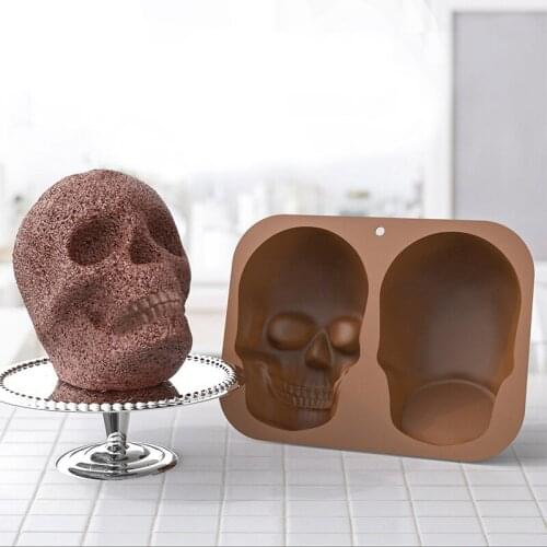 Halloween Realistic Silicone Skull Cake Mould DIY Baking Cake Mold Safe Fun Halloween Gifts Unique Design Baking Mold