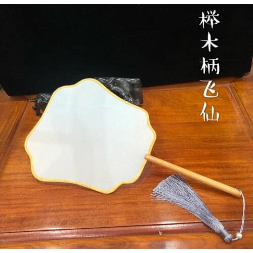 Handmade Blank White Chinese Natural Silk Fan Costume Cheongsam Hanfu Dance Home Decor DIY Paintings Embroidery Ladies Hand Fan