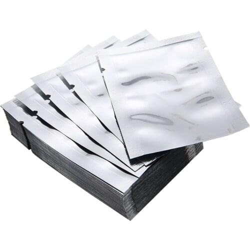 100pcs Silver Vacuum Sealer Pouches Heat Seal Aluminum Foil Mylar Bags Storage Pouches For Kitchen Supplies