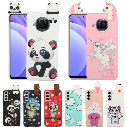 3D Cute Unicorn Panda TPU Case on For Xiaomi Mi 10T Lite Soft Silicone Cover For Funda Poco X3 Pro X3 NFC Case Capa Girl Child