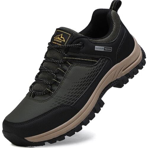 Classics Style Men Hiking Shoes Breathable Waterproof Lace Up Men Casual Shoe Outdoor Jogging Trekking Climbing No-Slip Sneakers