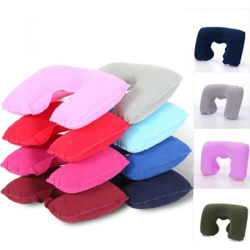 Inflatable U-Shaped Neck Support Pillow Foldable Portable Inflatable Cushion For Travel Air Plane Sleep