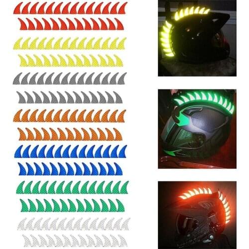 27Pcs/Strip New Reflective Decals Sticker for Rubber Helmet Mohawk Warhawk Spikes Motorcycle Decals 2.1x3.4cm Wholesale