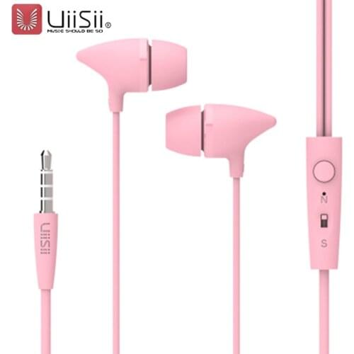 UiiSii Candy Color In Ear Earphone with Volume Control Hifi Headset with Microphone for IOS Andriod Phone fone de ouvido