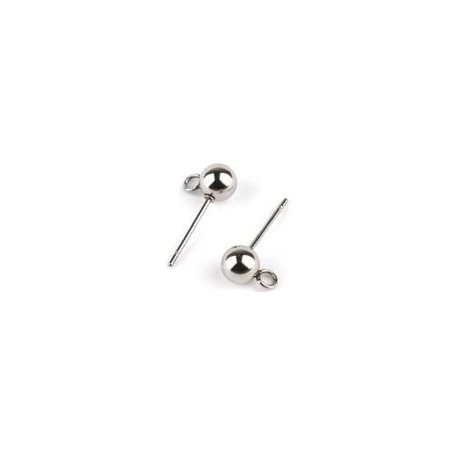 20pcs/lot Stainless Steel Blank Post Earring Studs Base Pins With Earring Plug Findings Ear Back For DIY Jewelry Making