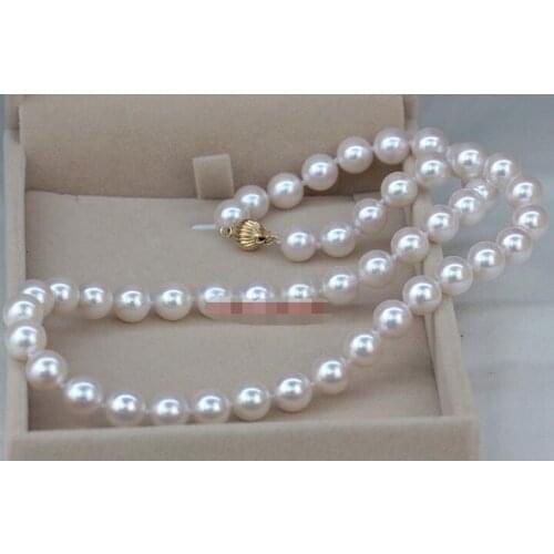 New AAAA real round 18" 9-10mm natural south sea white pearl necklace plated Clasp earrings set