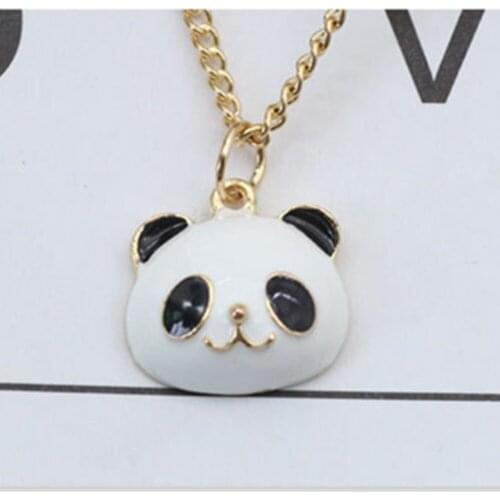 New Fashion Girls Kids Gift Jewelry DIY Kawaii Cute Panda Pendant Cute Animal Gold Chain New Year Necklaces&Pendants Jewelry