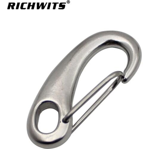 Egg Shape Spring Snap Hooks 304 316 Stainless Steel Hiking Camping Belt Carabiner Quick Release Carabiner Buckle Eye Shackle