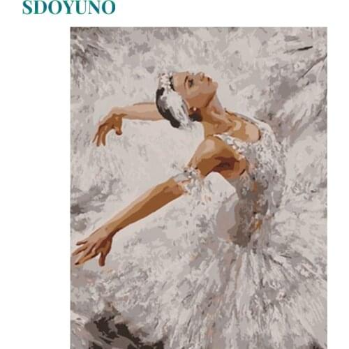 SDOYUNO Frame Ballet Dancer DIY Painting By Numbers Kits Figure Painting Acrylic Coloring By Numbers For Home Decor 40x50cm