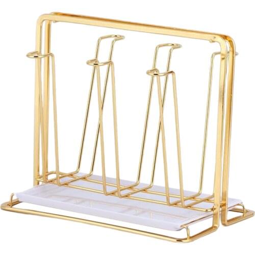 Luxury Gold Cup Drying Rack Stand Iron Cup Drainer Holder Tree for Mug Glass