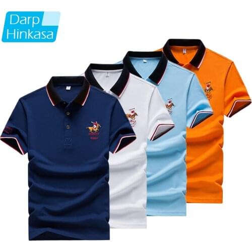 DARPHINKASA2020 Summer New Men Polo Shirt Embroidery Polo Shirt Men Casual Polo Shirt Solid Color Men Short Sleeve