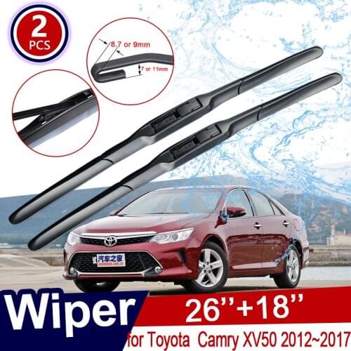 For Toyota Camry 50 XV50 2012~2017 Car Wiper Blade Front Windshield Windscreen Wipers Car Goods 2016 2015 2014 2013 XV 50