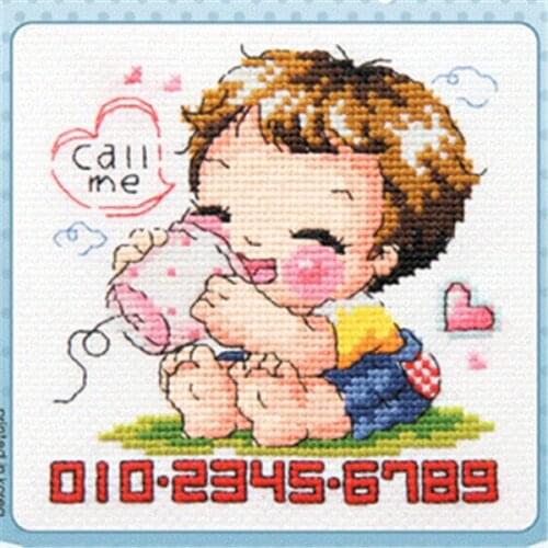 SO481 DIY Mini Cartoon Packages Craft Stich Cross Stitch Cotton Fabric Needlework Embroidery Crafts Counted Cross-Stitching Kits