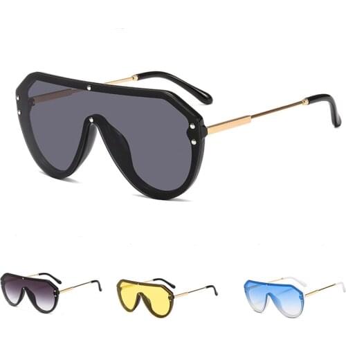Classic Retro Oversized Sunglasses Siamese For Women Men Fashion Vintage Outdoor Driving Big Large Sun Glasses Ladies De Sol