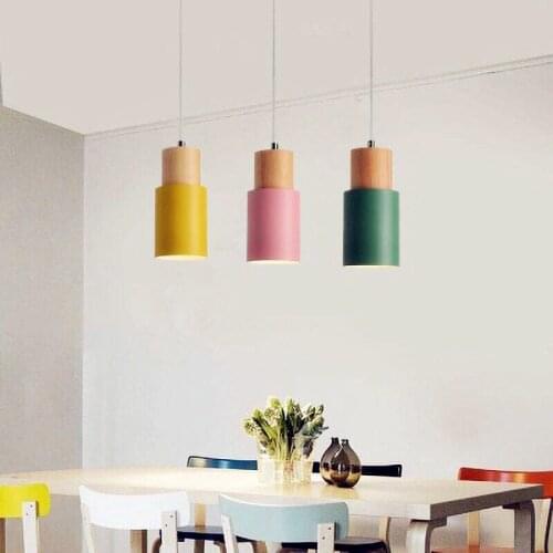 Modern Nordic simple Wood Pendant Lights Creativity Designer E27 led hang lamp Pendant Lamp for Kitchen Living Room Bedroom