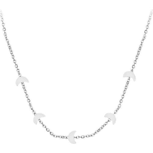 DARK DIAMOND-necklace moons in 925 sterling silver. Combined with other jewelry and adjustable