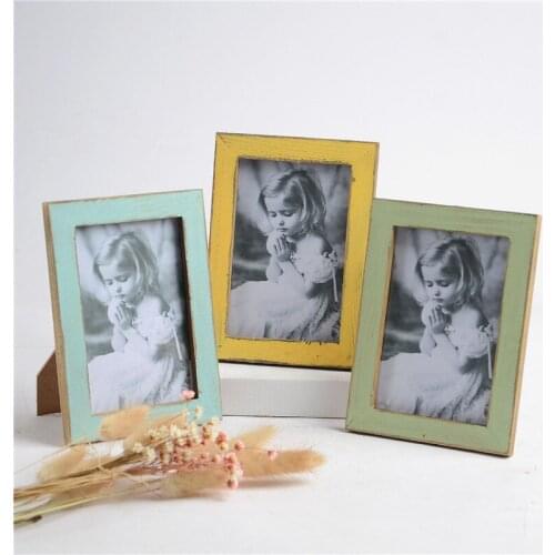 Vintage Wooden Photoes Frame Brief Village Style Decoration Framework Wedding Decoration Novelty Gift Carriage Photoframe
