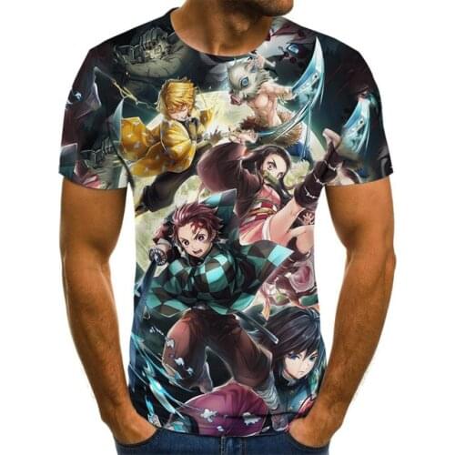 2021 new arrival Anime Demon Slayer series 3D Printing women manga Short Sleeve T Shirt for Men Loose Summer oversized t shirt