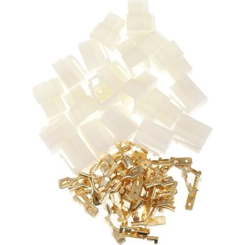 10 Sets 3 Pin 6.3mm 3P Connectors Terminals Block Socket Scooter Motorcycle