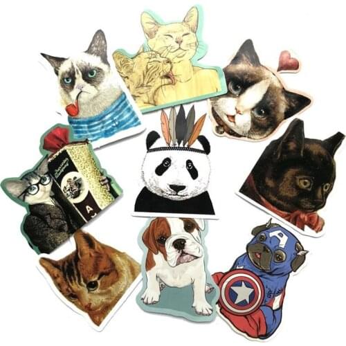 10 Sets=90PCS Cat and Dog Collection Stickers Water Cup Computer Trolley Case Waterproof Animal Stickers