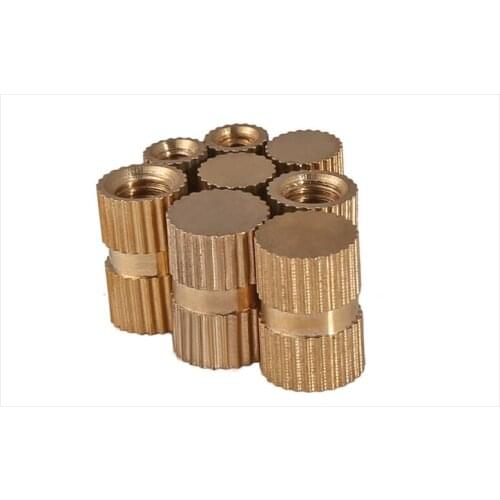 10pcs M8 blind hole single pass knurled nut brass embedded copper knurled nuts injection molding machine sleeves 12mm OD