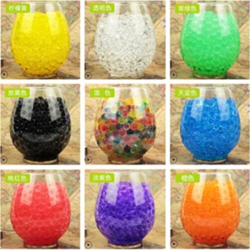 100 pcs Pearl Shaped Crystal Soil Water Beads Mud Grow Magic Jelly balls wedding Home Decor Without Glass Bottle