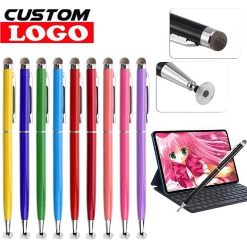 1000pcs/Lot Stylus Pen For Smartphones 2 in 1 Touch For Samsung Xiaomi Tablet Screen Thin Drawing Pencil Custom Logo