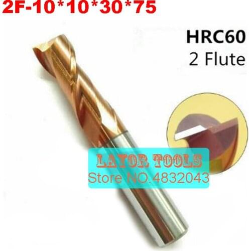 2F-10*10*30*75 HRC60,carbide Square Flatted End Mills coating:nano TWO flute diameter 10.0mm, The Lather,boring Bar,cnc,machine