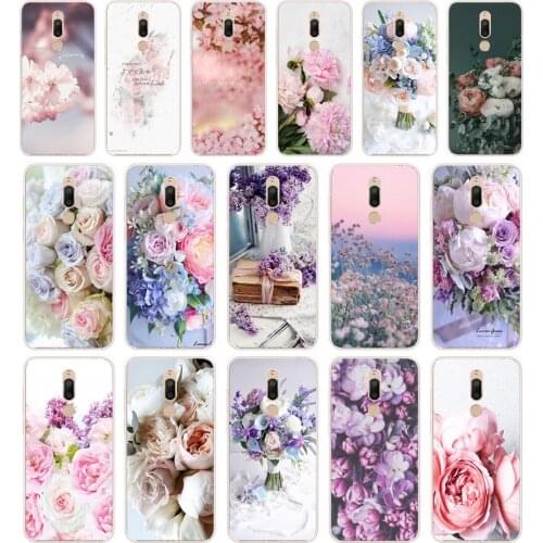 362FG Elegant Pink Purple Peony Flower On the Vase gift Soft Silicone Tpu Cover phone Case for Meizu M5 M5C M5S Note M6 M6S M6T