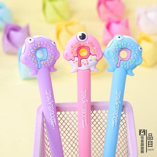 48pcs Kawaii Gel Pens Monster donut black gel ink pens for writing Cute stationery office school supplies 0.5mm