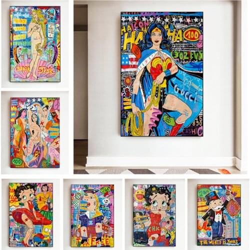 5D DIY Diamond Painting Graffiti Mona Lisa Monopoly Street Cross Stitch Kits Art Doctor Diamond Embroidery Home Decoration Gift