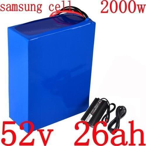 52V 10Ah 13Ah 15Ah 20Ah 22Ah 25Ah Lithium Battery use samsung cell 52V 20Ah Electric Bike Battery 48V 1000W 2000W Ebike Battery