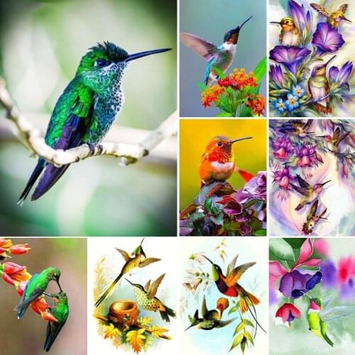 5D DIY Diamond Painting Bird Flowers Cross Stitch Kit Full Drill Square Embroidery Mosaic Art Picture of Rhinestone Decor Gift