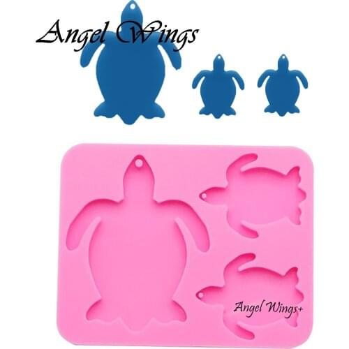 Shiny Elephant/Dog/giraffe/dinosaur/owl/shark/chicken family mother/baby silicone mould for keychain DY0078