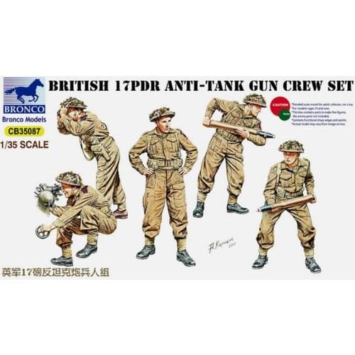BRONCO CB35087 1/35 British 17pdr Anti-Tank Gun Crew Set - Scale model Kit