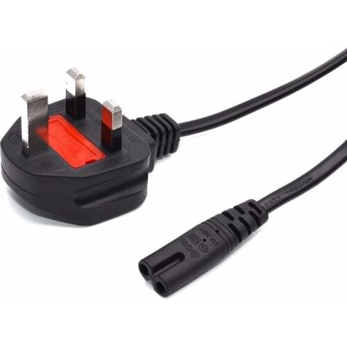 C7 Figure 8 Female 3 prong UK Plug AC Power CableS Lead Cord Adapter 1.8m/6ft