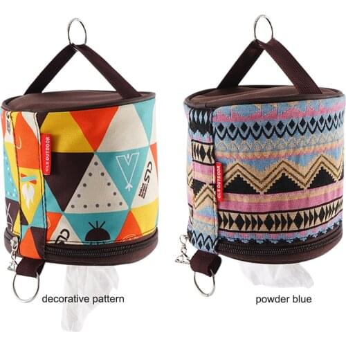 Outdoor Camping National Style Folding Toilet Paper Tissue Case Holder Portable Travel Napkin Storage Bag Durable Box