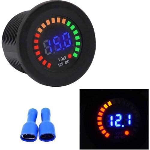 GTBL Waterproof DC12V RD Digital Voltmeter Three Wires Vehicles Motorcycles Boat Cars Voltage Panel Meter LED Display Color