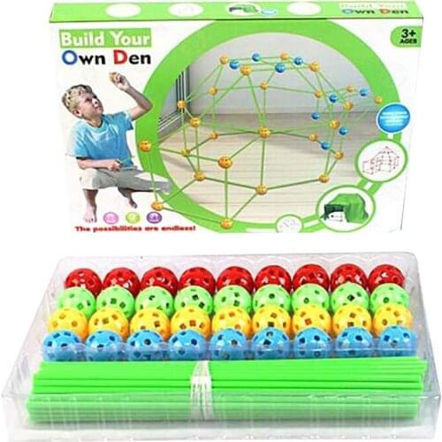 Kids Construction Fort Building Castles Tunnels Tents Kit DIY 3D Play House Toy 97BC