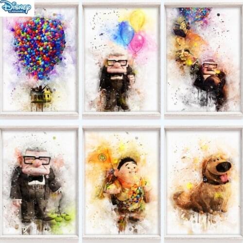 Disney Watercolor Pixar Up Canvas Painting Abstract Balloon Prints and Posters Wall Art Pictures Room Decoration Cuadros