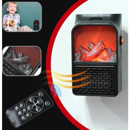 900W Mini Electric Fan Heater Remote Control Portable Desktop Household Plug-in Room Heater Air Heating Space Winter Warmer Fan