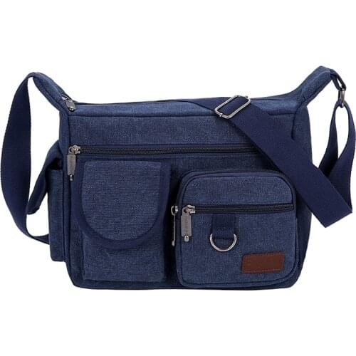 New Fashion Canvas Men Shoulder bag Messenger bag Men Crossbody Bag Vintage male Leisure Sling bag Casual Boy