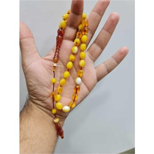 Islamic Tasbih Muslim Rosary Beads 33 Prayer Rosary For Men Bracelet For Men Accessory amber oltu amber stone Handmade Turkey