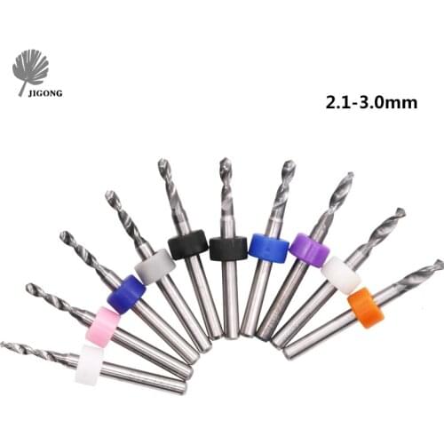 JIGONG 10pcs PCB drill Titanium Coated HSS Engraving mini twist drill bit set Carpenter Woodworking drill set bit