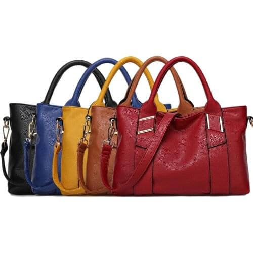 Fashion Trendy Handbag Women 2021 New Casual Brown Litchi Pattern Ladies Shoulder Cross-body Bag Blue Large Capacity Bags Woman