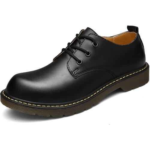 Mens high-end leather outdoor casual Martin shoes, fashionable wear-resistant tooling shoes, four seasons mens leather shoes